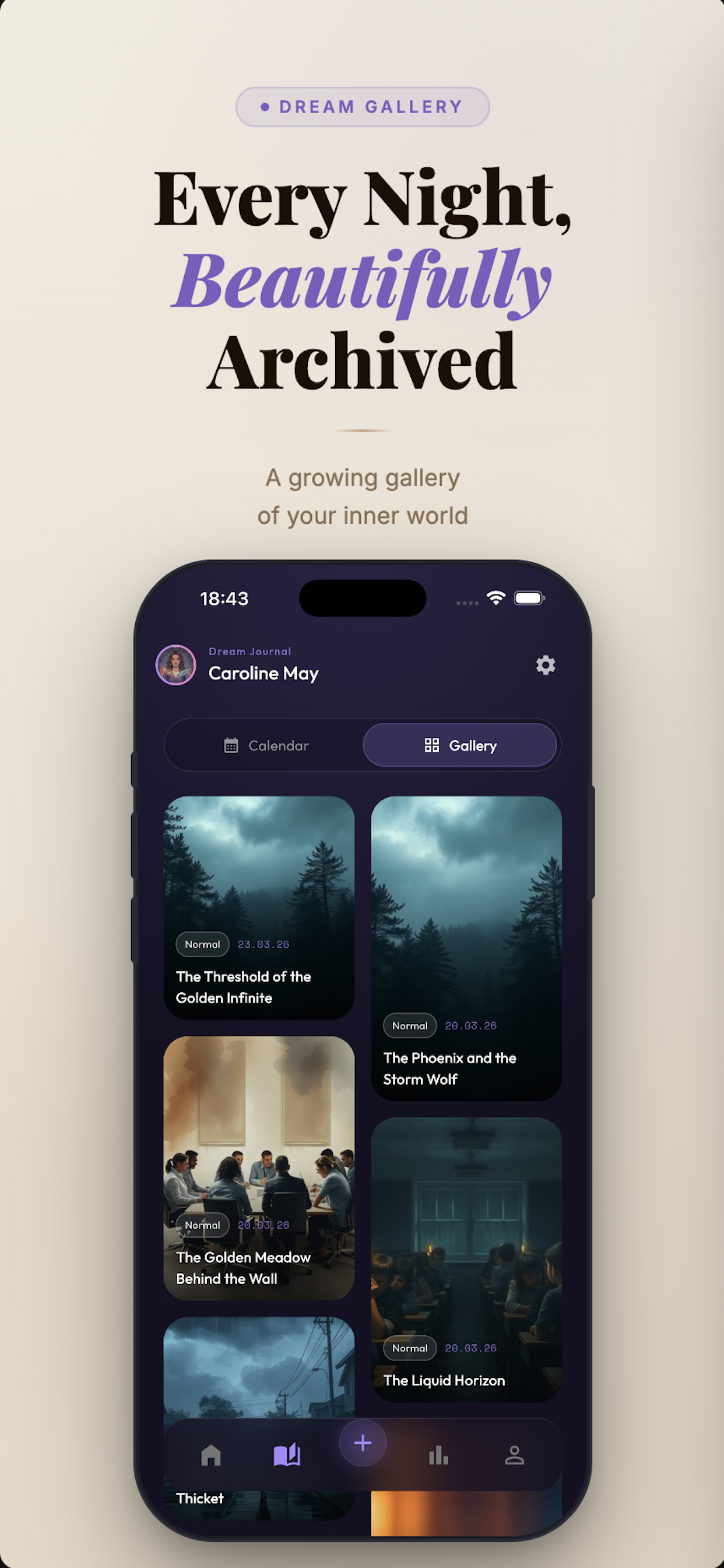 Dream gallery — every night beautifully archived